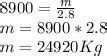 Copper has a density of 8900 kg/m³. Calculate the mass of 2.8 m³ of ...