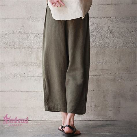 Lightweight Polyester Pants Pimfylm Womens Linen Pants Casual Capri ...