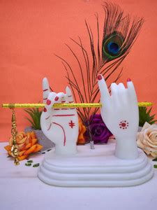 Beauty World Shree Krishna Hand Statue with Flute Morpankh Marble ...