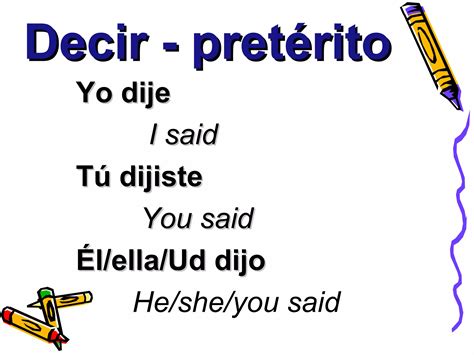 Decir present preterite | PPT