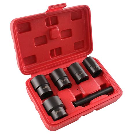 OWLEEN 6Pcs 1/2 inch Twist Socket 5 Damaged Worn Lug Nut Remover Set ...