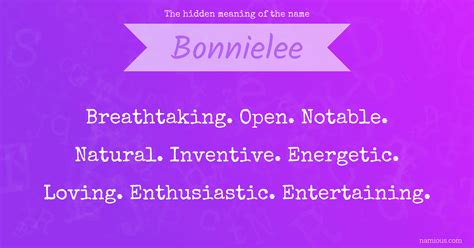 The hidden meaning of the name Bonnielee | Namious