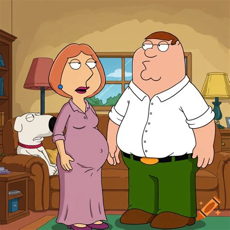 Lois and Peter Griffin from Family Guy stand in their living room, with ...