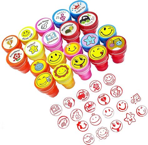 Oytra 20 Piece Stamps for Kids Emoji and Motivation Reward Art Teachers ...