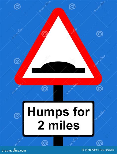 Warning Triangle Distance Over Which Road Humps Extend Stock Illustration - Illustration of ... - maximum of road hump