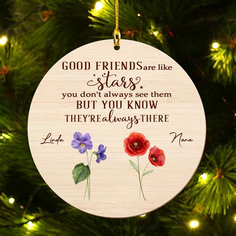 Friends Like Stars - Personalized Custom Wood Ornament – Wrappiness Gifts