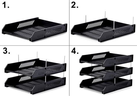 Flipkart.com | FRENYEAR 3 Compartments Plastic File Tray Mesh File ...