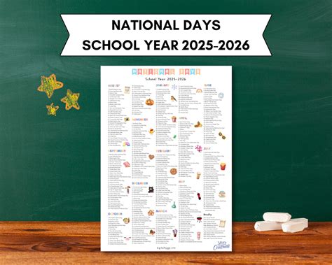 National Days Calendar 2025-2026: Kid-friendly Printable (PDF Download ...