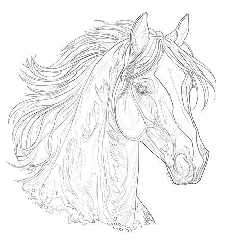 Adult Coloring Pages Horse | Coloring Page Mimi Panda