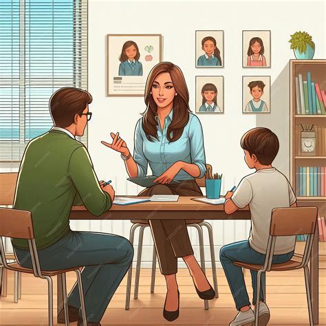 A parentteacher meeting in a classroom | Premium AI-generated image