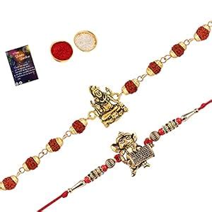 Buy PAOLA Jewels Rakhi Rudraksh Shiv Ji With Classic Look GANESH JI ...