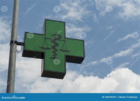 Generic Pharmacy Logo Against Blue Sky in Lugano Stock Image - Image of ...