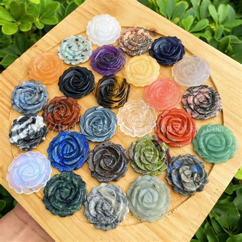 Carved Crystal Roses: Gemstone Healing Crystals, Decorations - Etsy