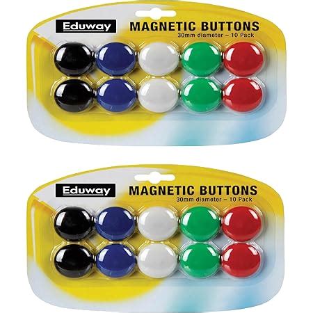 Eduway (Set of 20) Colourful Magnet Buttons for Fridge, Magnetic ...