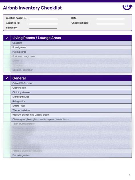 Airbnb Inventory Checklist | Xenia Templates
