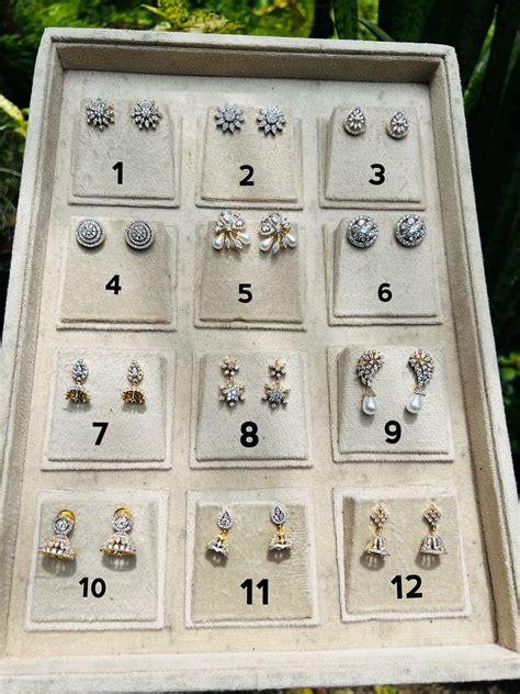 Premium daimond finish studs product code E33 – ARACKAL JEWELLERY