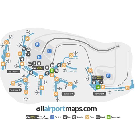 ORD Airport Map - Chicago O Hare International Airport Terminal Maps ...