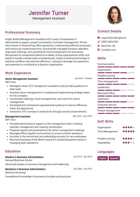 Management Assistant Resume Example for 2025: Ultimate Guide ...
