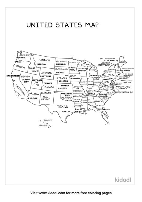 States And Capitals Coloring Pages