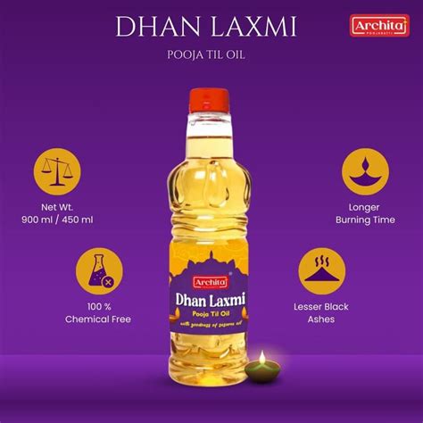 Archita Dhan Laxmi Pooja Oil (Sesame/Til Oil) |100% Chemical-free | No ...