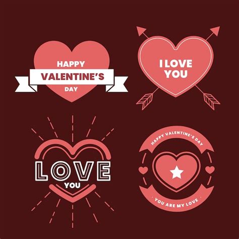 Valentinstag Etiketten | Kostenlose Vektor