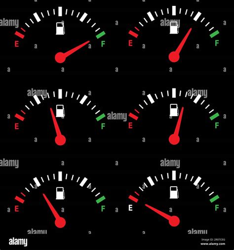 Set of Fuel gauge scales. Fuel meter. Fuel indicator. Gas tank gauge ...