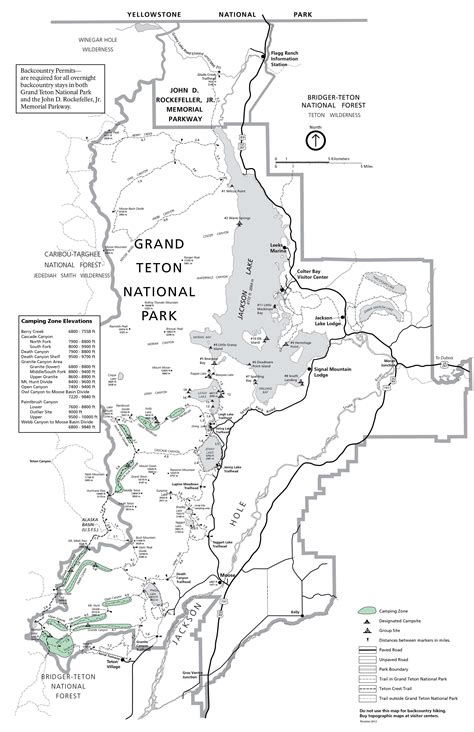 Backcountry Camping Routes and Zones - Grand Teton National Park (U.S ...