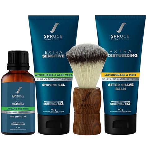 Spruce Shave Club Shaving Kit For Men | Pre Shave Oil, Shaving Gel ...