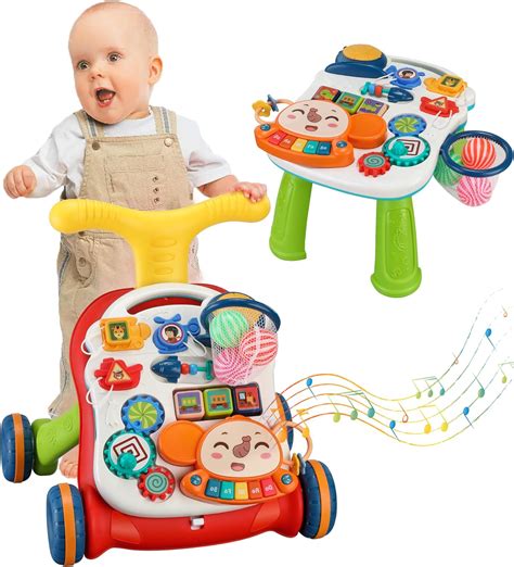 Amazon.com: HAWEEK Baby Push Walker 3 in 1 Sit-to-Stand Learning Walker ...