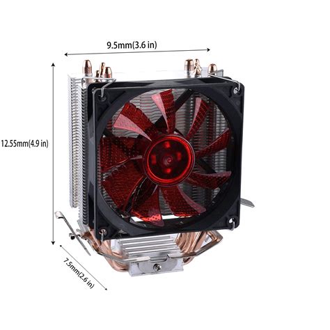 upHere CPU Air Cooler with 4 Heatpipes,Aluminum Fins,92mm PWM Fan and ...