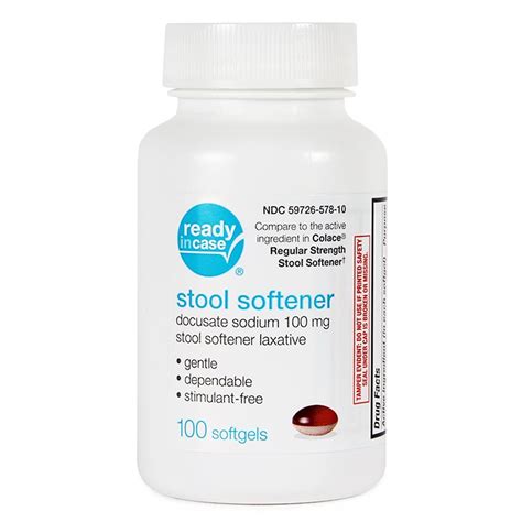 Docusate Sodium Stool Softener Softgel 100mg 100Ct