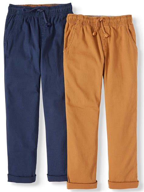 Wonder Nation Boys Pull-On Pants, 2-Pack, Sizes 4-18 & Husky - Walmart.com