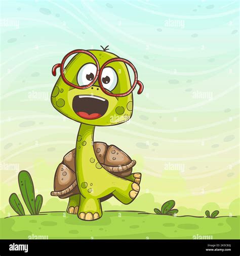 Cute turtle with glasses Stock Photo - Alamy