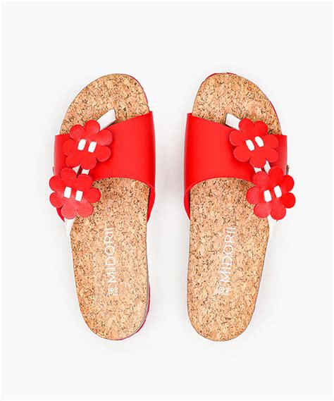Garden Red Slides for Women - MIDORii