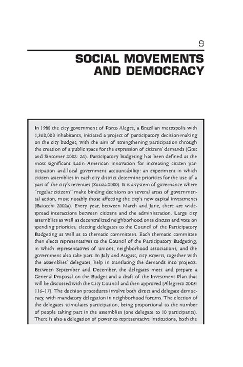 Social Movements and Democracy: GE Politics of Globalisation Unit 4 ...