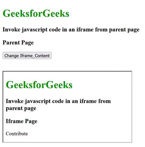 如何从父页面中调用iframe的JavaScript代码|极客教程