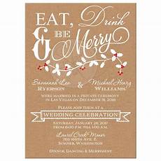 Wedding Reception Invitations by Winter Wedding Reception Invitation Eat Drink Be Wedding Reception Invitations