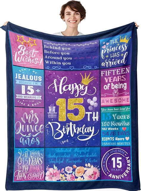 Amazon.com: YAYAGo Quinceanera Blanket - 15th Birthday Gift for Girls ...