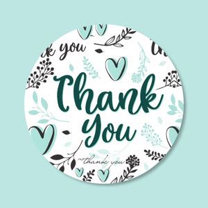 twinster 5.08 cm Thank You Vinyl Stickers 2 Inch Round Paper (Pack of ...