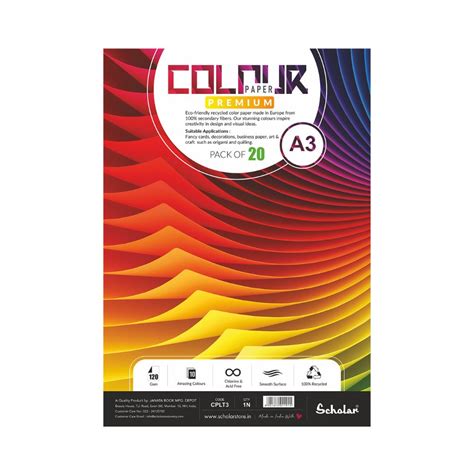 SCHOLAR, Colour Paper - Premium | Pack of 20 | 120 gsm. – OXFORD stationers