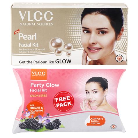 VLCC Pearl Facial Kit, 60g with Free Party Glow Facial Kit, 60g ...