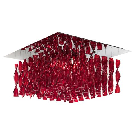 Axolight Bell Medium Flush Mount/ Ceiling Lamp in Red by Manuel and Vanessa Vivian For Sale at ...