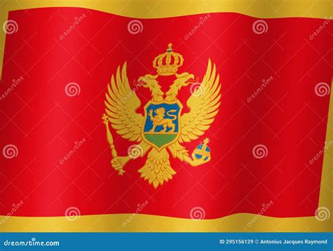 Montenegro National Flag Background With Fabric Texture. Flag Of Montenegro Waving In The Wind ...