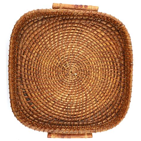 Buy Handmade Wicker Serving Tray Square for Dining | Akway