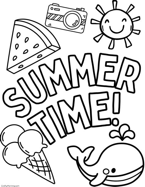 Printable Summer Coloring Pages Poster Summer Coloring Page For Kids