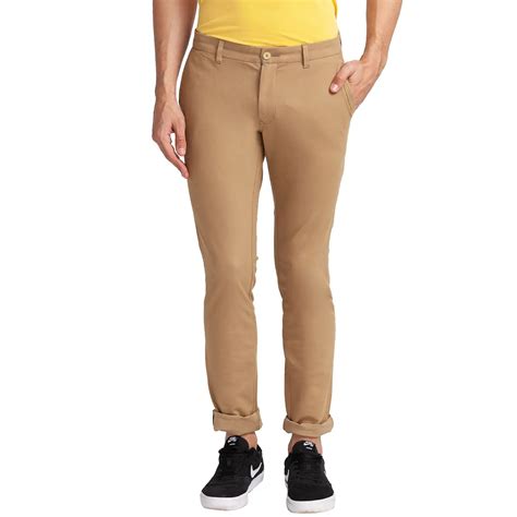 Men Khaki Super Slim Fit Piece Dyed Cotton Blend Trouser – MyRaymond