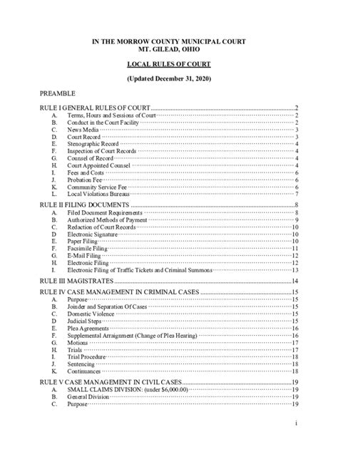 Fillable Online morrowcountymunict.orgrules2020IN THE MORROW COUNTY ...