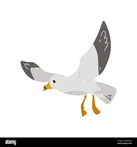 Seagull or albatross flying cartoon character Stock Vector Image & Art ...