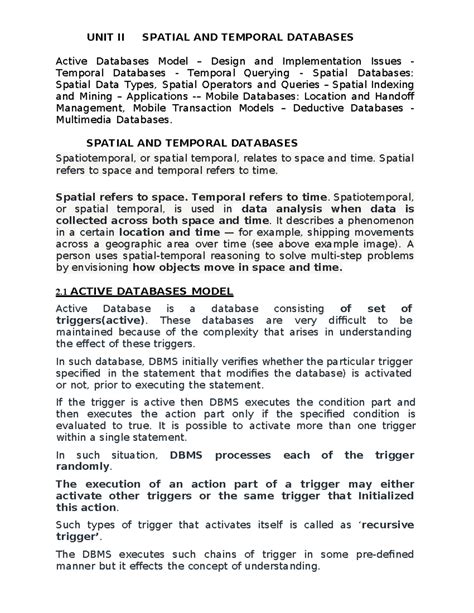 UNIT II Spatial AND Temporal Databases - UNIT II SPATIAL AND TEMPORAL ...