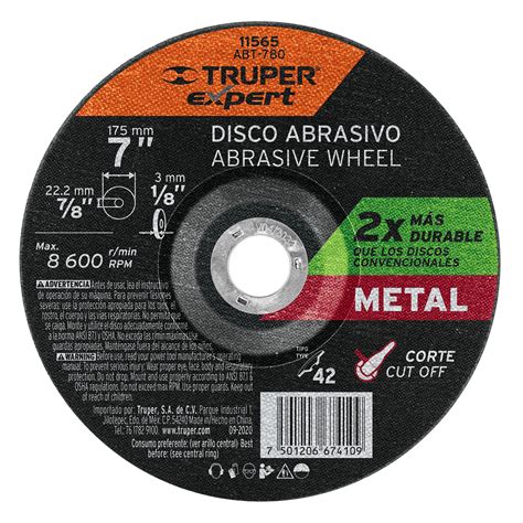11565 / ABT-780 TRUPER Disco Tipo 42 de 7' x 3.2 mm corte metal, Truper ...
